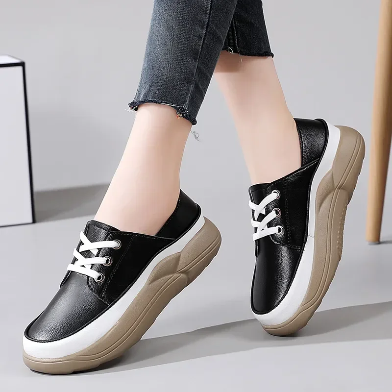 Women Shoes Flats Leather Sneakers Women 2024 Comfortable Female Casual Walking Footwear Fashion Large Size Loafers Shoes Women