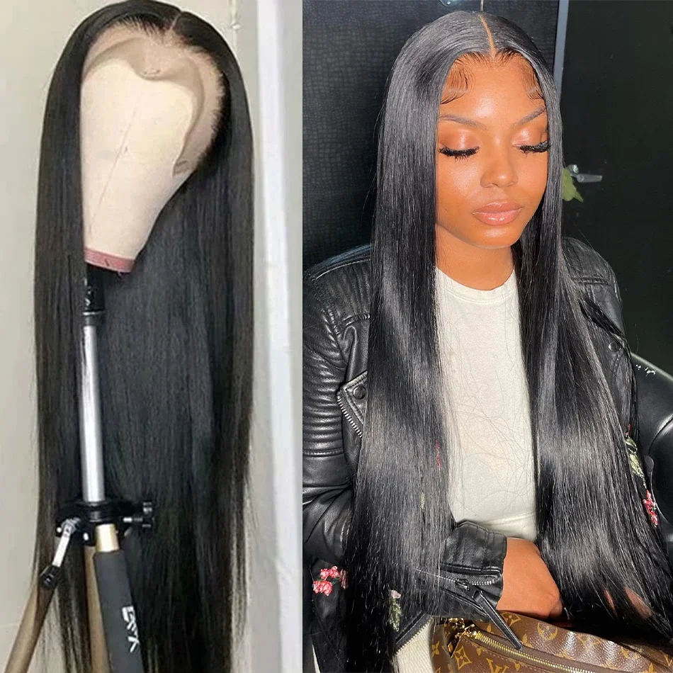 

Straight 360 Lace Front Wigs Brazilian 200 Density 13x6 HD Lace Closure Wigs 13x4 HD Transparent Human Hair Wigs For Black Women