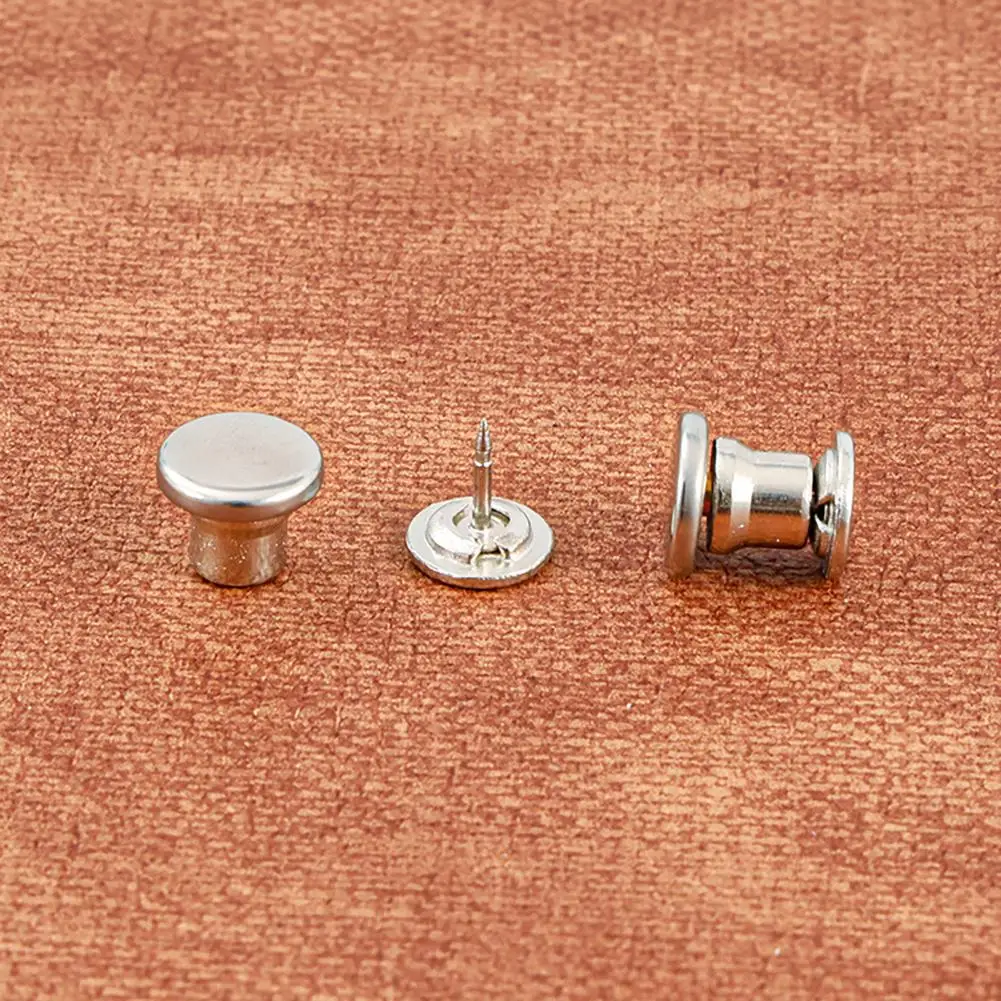 No Sew Button Pins 2pcs Pants Leg Shortening Pins No Sew Button Fasteners for Shirt Sleeves Removable Trousers Hems Tightener