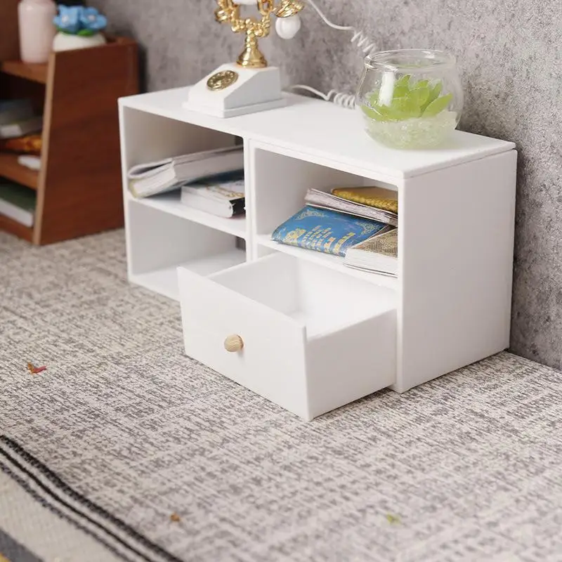 Dollhouse Cabinet 1Pcs 1/12 Storage TV Combination Micro Landscape Decoration Miniature DIY