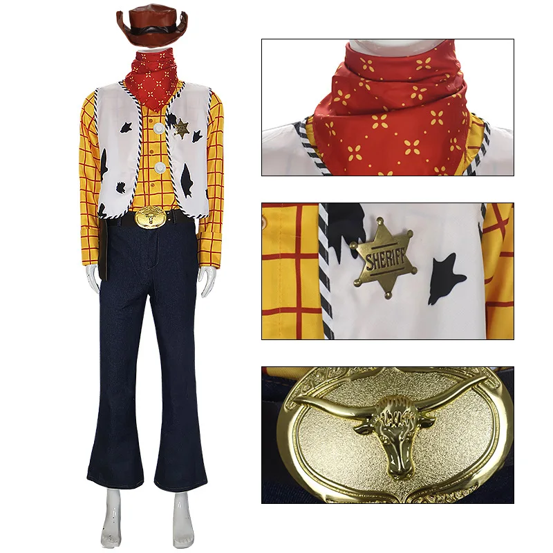 Cosplay Toy Story 4 Woody Full Set Of Costume Cowboy Sheriff Men's Outfit