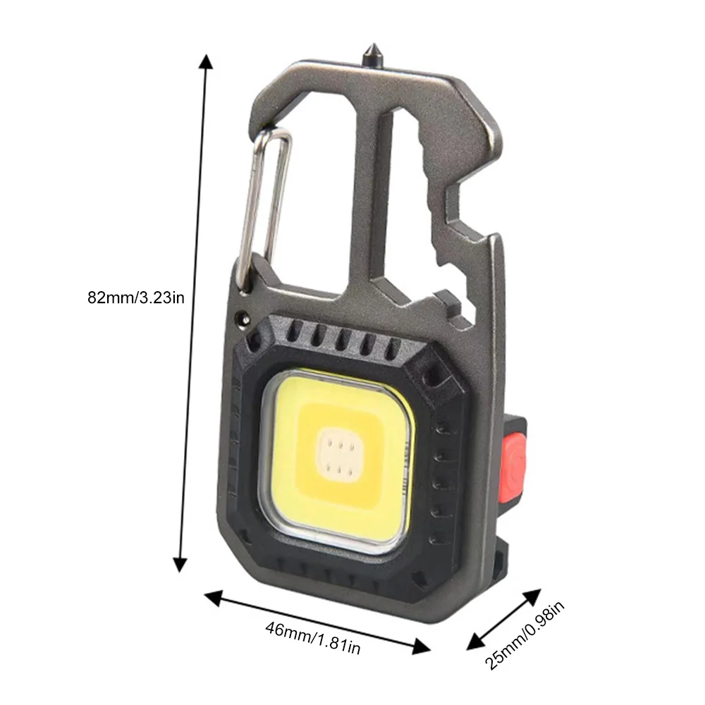 Mini COB Keychain Flashlight Rechargeable Tent Light Outdoor Work Light Emergency Lamp Waterproof Camping Lamp with Screwdriver