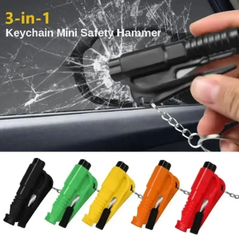 Car Portable Safety Window Breaker Hammer Emergency Escape Rescue Tool Break Glass with Seatbelt Multi-Function Safety Device
