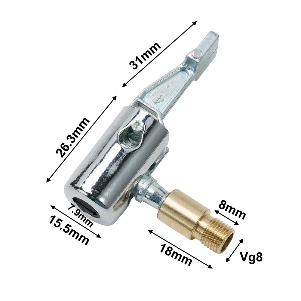 Locking Air Tire Chuck Portable Inflatable Pump For Car Tire Valve Clip Compressor Tire Inflator Tire Chuck With Barb Connector