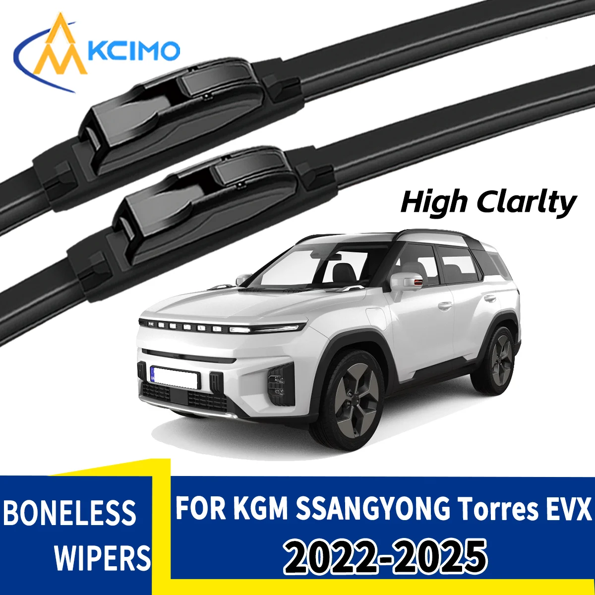 Clear Vision Rain or Shine 2Pcs Front Wiper Blades For KGM SSANGYONG Torres EVX 2022-2025 All-Weather Durability Safe Driving