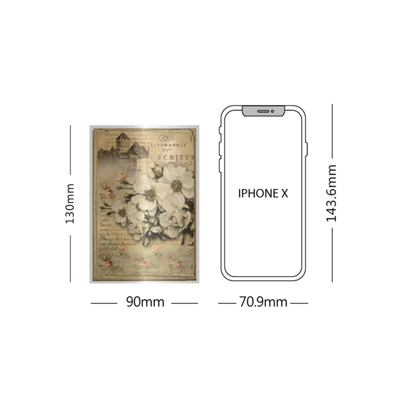 100 pcs Material Book Literature Art Retro Letters Flower Tent Message Decoration Backing Paper Writing Material Paper 4 models