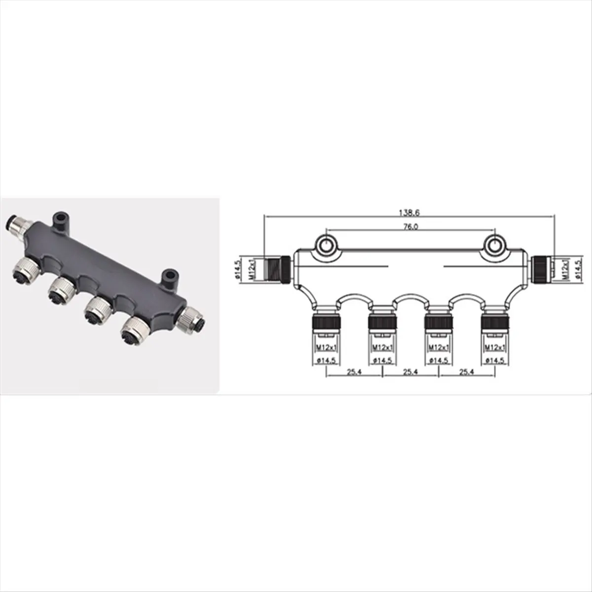 ♬◤Popular Style  ◥ Waterproof Connector T-Shaped 6-Position Adapter Plastic 5-Core Hole Aviation Plug Metal Port One Turn Five