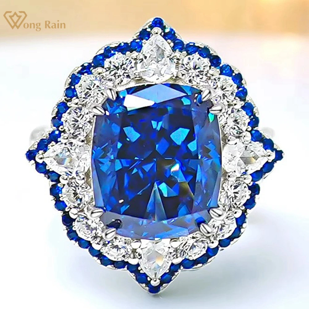 

Wong Rain 100% 925 Sterling Silver 8 CT Sapphire Gemstone Cocktail Ring for Women Anniversary Gifts Engagement Jewelry Wholesale