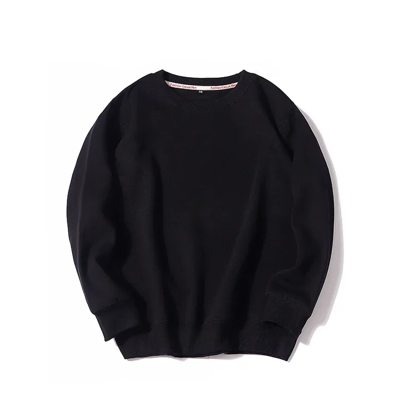 Winter New Solid Color Sweatshirt Round Neck And Fleece Casual Sweatshirt Men's European And American Style Sweatshirt Is Loose