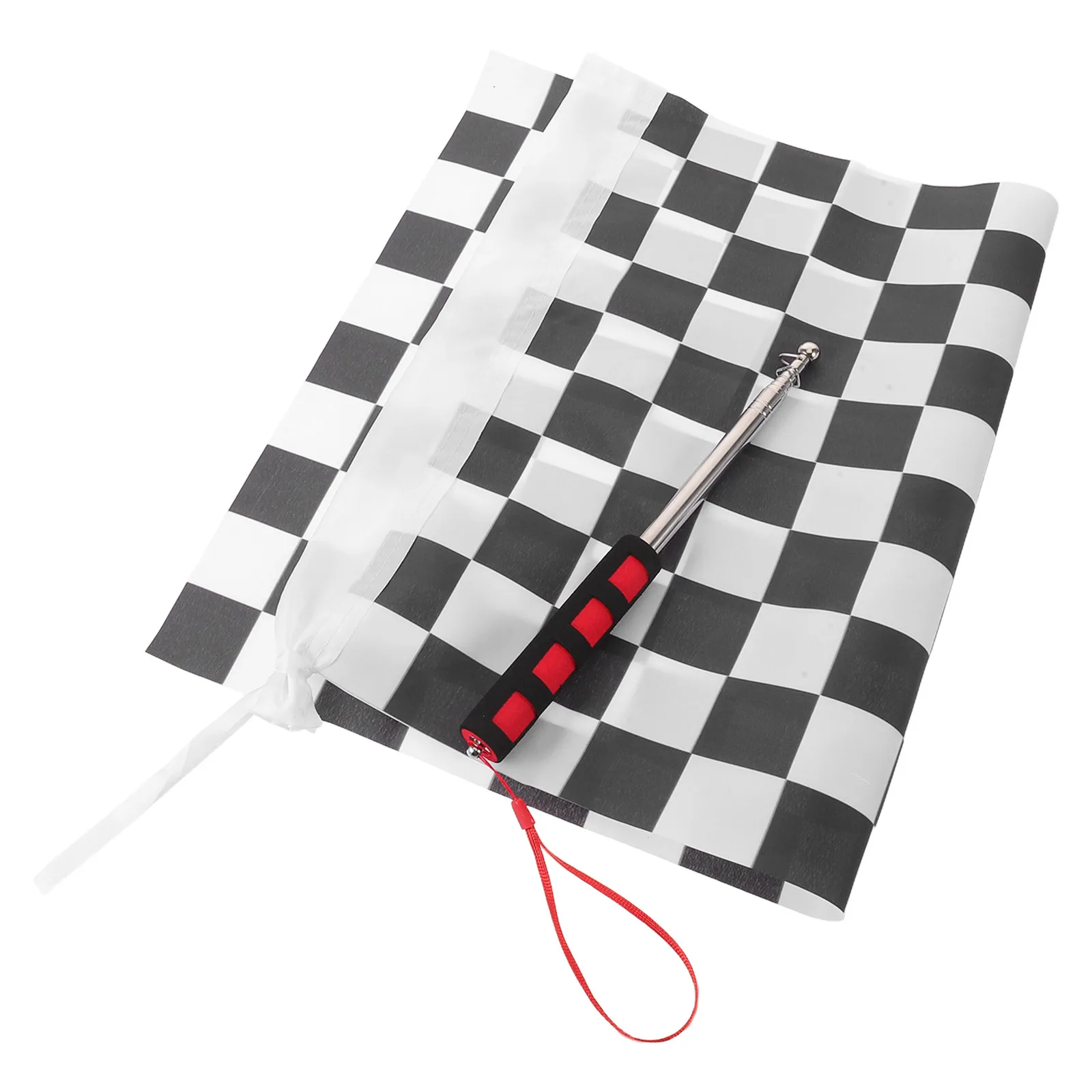 Checkered Black White Racing Flag Polyester Formula Game Handheld Race Track Decoration Car Party Supplies 15.75 X 23.6 Racing