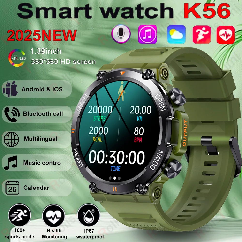 

Новинка 2025 года, военные умные часы для мужчин, 1,39-дюймовый HD-экран, 400 мАч, GPS, IP67, спортивный трекер на открытом воздухе, 24 часа, умные часы для мониторинга здоровья