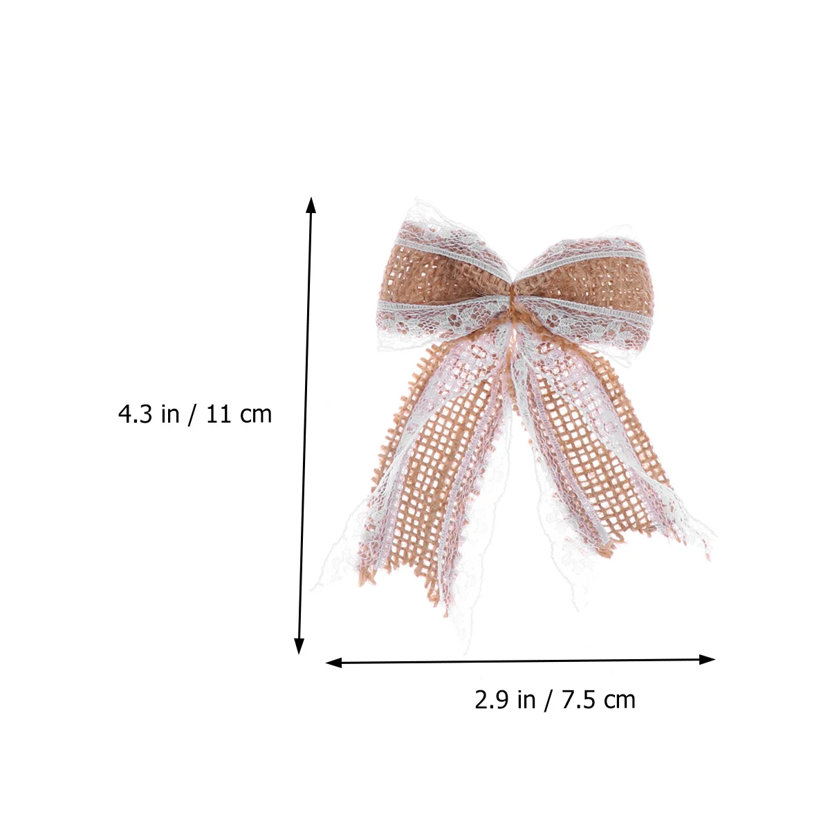 

6pcs Butterfly Knot Jute Material Vintage Lace Diy Decoration For Wedding Party Hessian Bows Burlap Bowknot Craft Festive