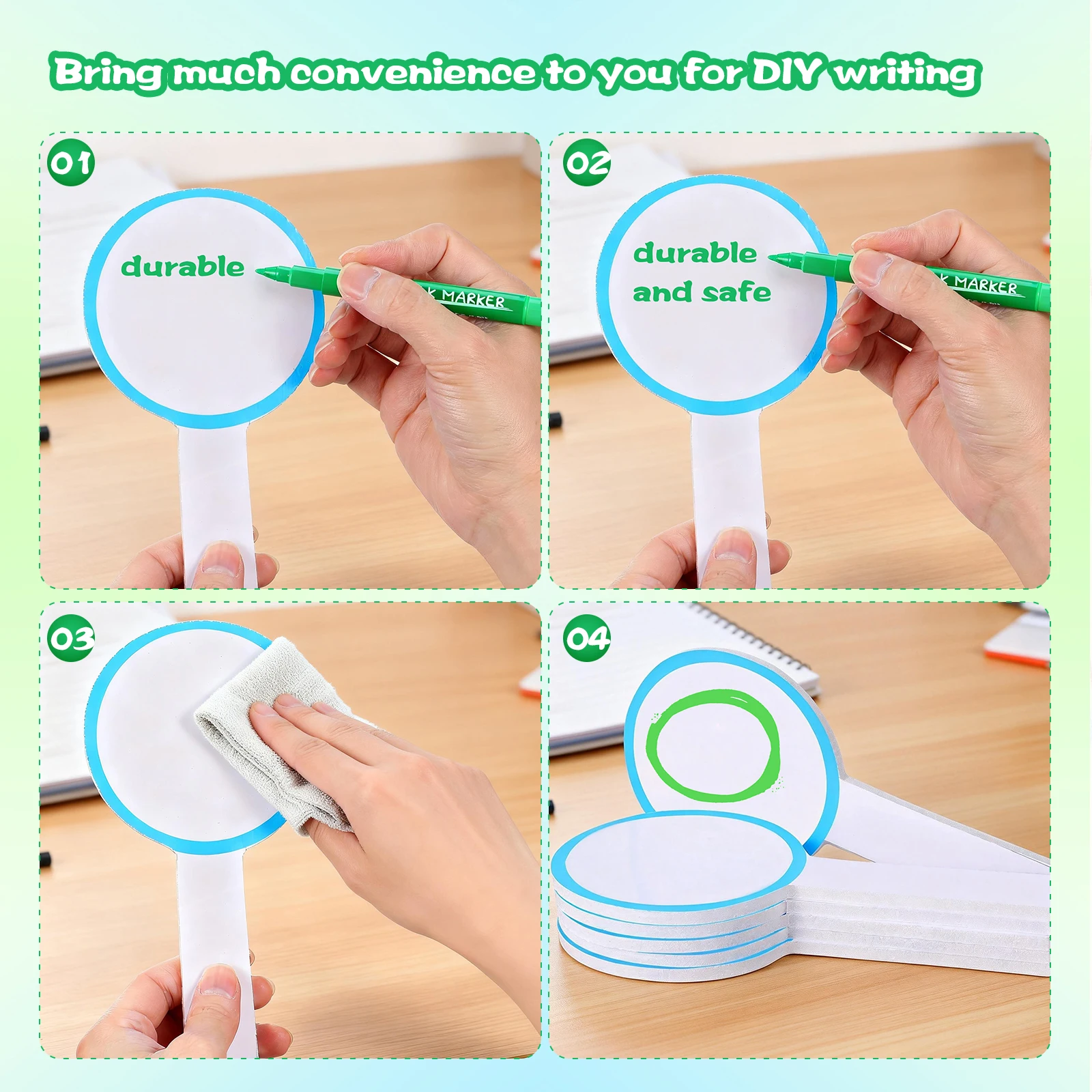 Small Dry Erase Board 6Pcs Single Side Scorecard for Teachers Students Interactive Learning Erasable Answer Game Board Kit