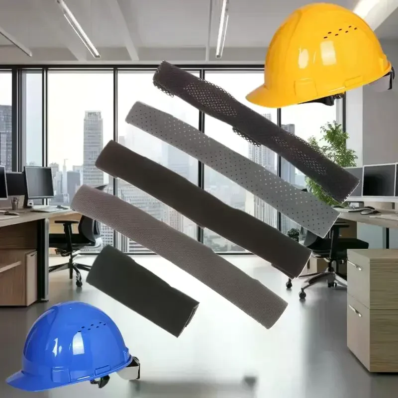 Grey Black Air Cushion Sweatband Belt, 1 Pc Hard Hat Sponge Liners, Universal Helmet Tool Antiperspirant Comforter