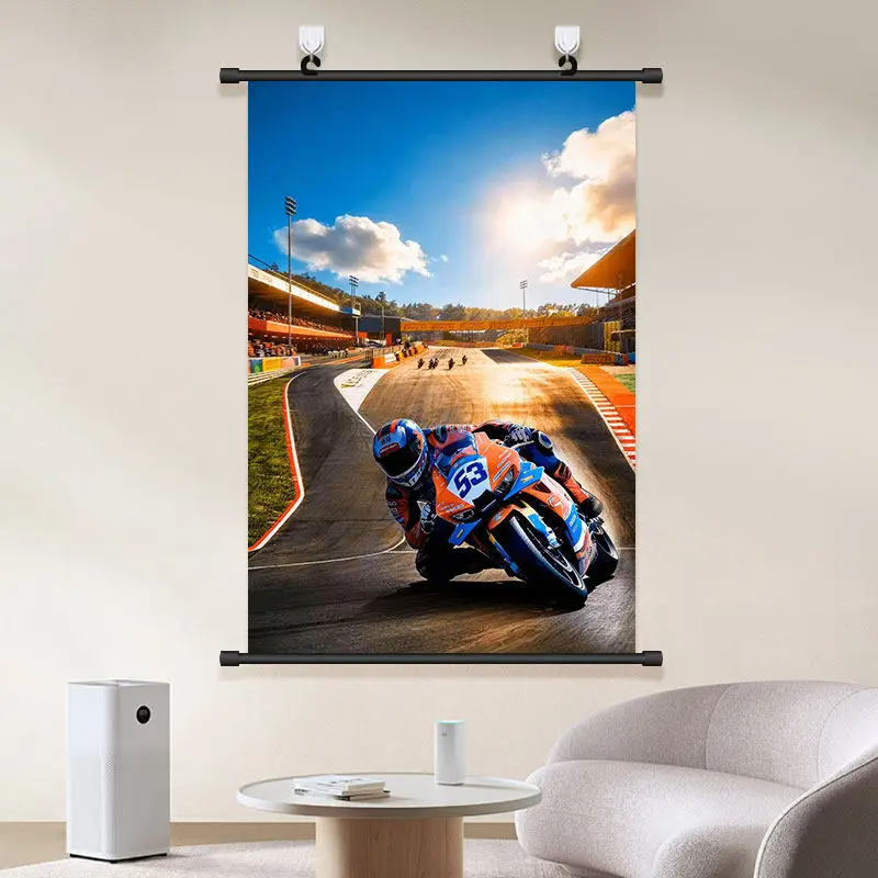 ZHANGXUE S WSBK WORLD SUPERBIKE CHAMPIONSHIP COMMEMORATIVE TAPESTRY FEATURING A MOTORCYCLE RACING VICTORY PAINTING FROM PORTUGAL