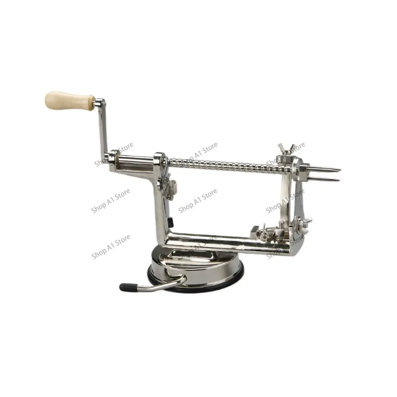 3-in-1 Hand Crank Apple Peeler, Full Electroplated Multi-function Fruit Peeler & Skin Remover for Kitchen