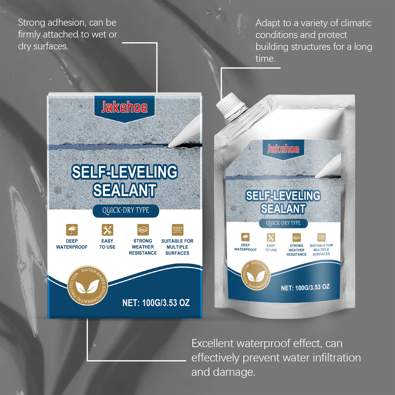 100G Waterproof Tile Grout Adhesive Impermeable Caulk Filler Repairing Tiles Crack Weather Resistance Home Leakproof Adhesive