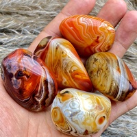 Random Natural Sardonyx Palm, Natural Polished Agate Palm Stone, Healing Crysta