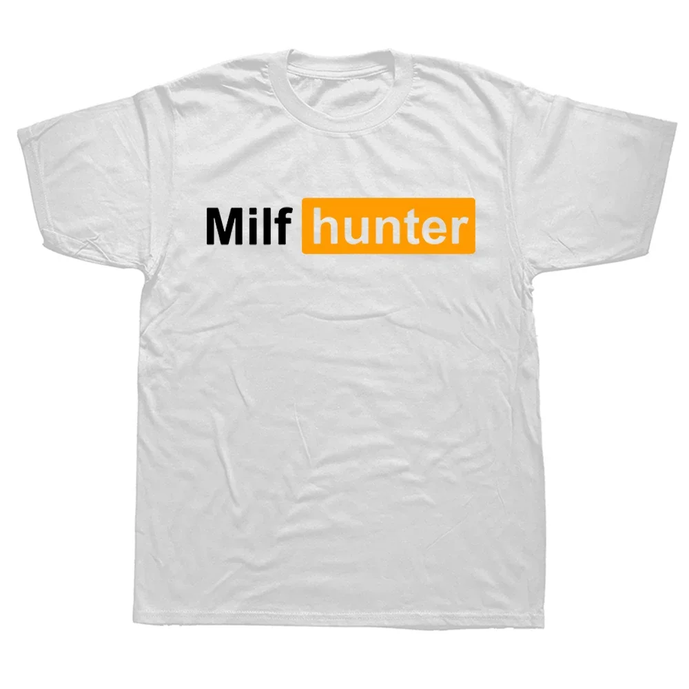 Funny MILF Hunter T Shirts Summer Adult Humor Joke for Men Who Love Milfs Streetwear Birthday Gifts T-shirt Mens Clothing