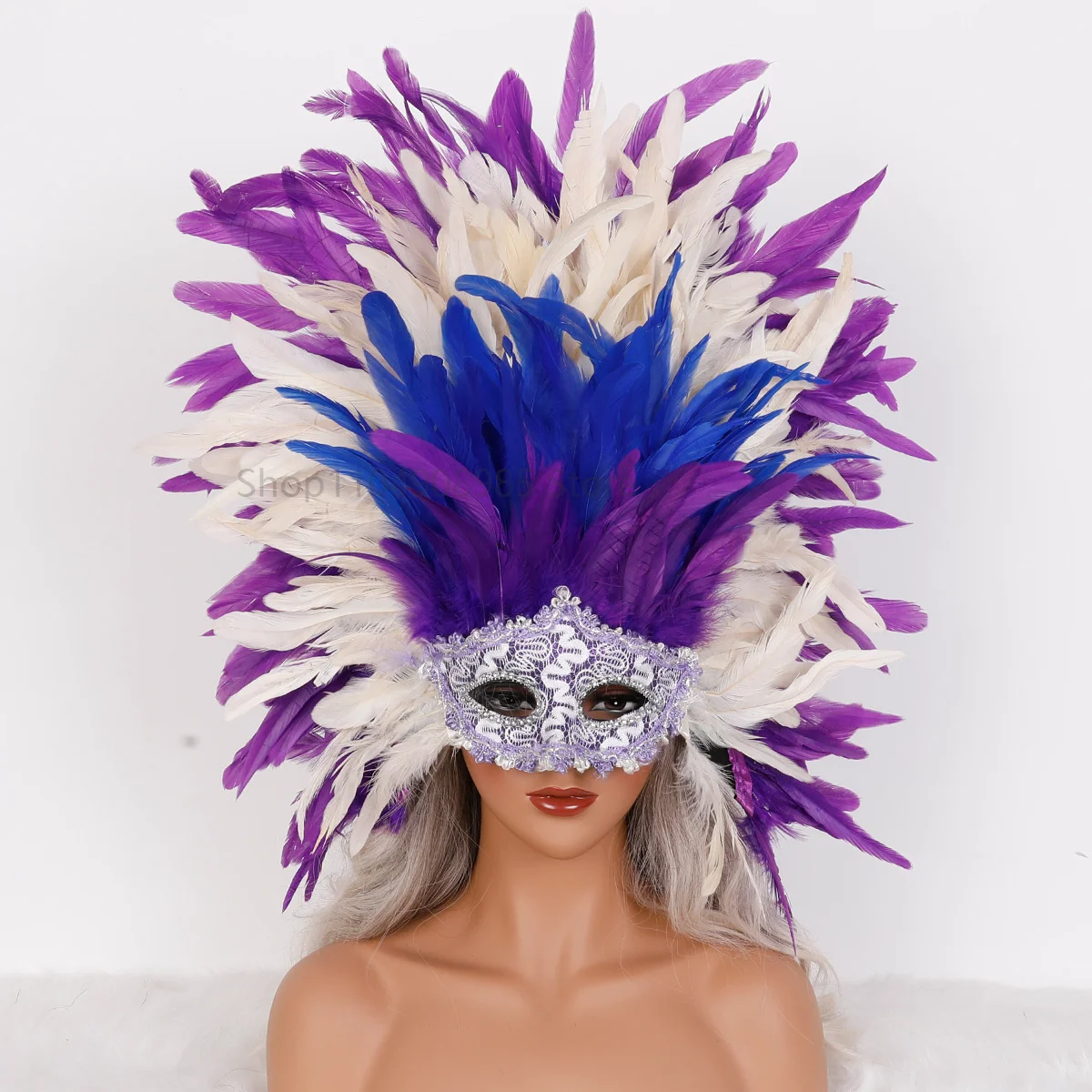 

Gorgeous Fluffy Feather Mask Headdress for Carnival Masquerade Party Festival Costume Accessory Women Decoration Props