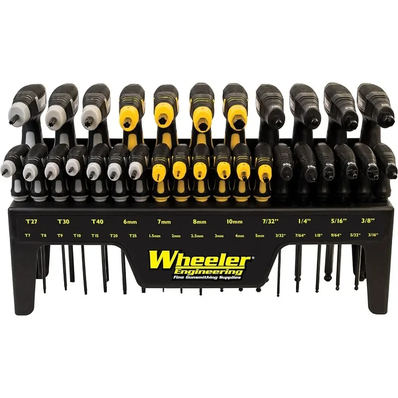 

Wheeler 30 Piece SAE/Metric Hex and Torx P-Handle Set for Pistol Rifle Handgun Gunsmithing Rebuild and Maintenance