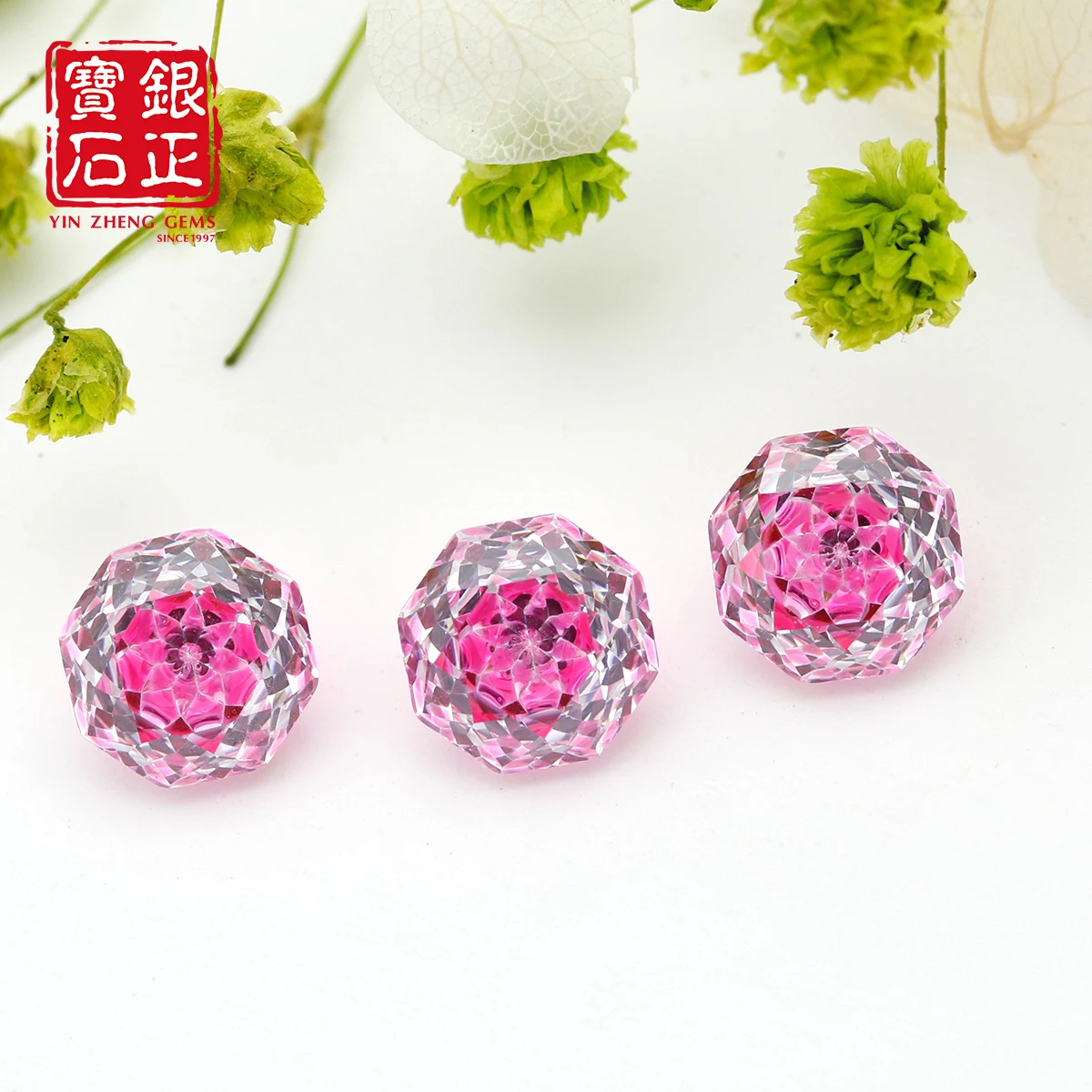 Rose Cut 5A Grade Cubic Zirconia Millennium Pink Color Big Size 8x8mm Loose Gemstone Lab Grown CZ For Making Jewelry Rings