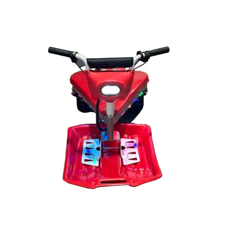 New Design Winter Sports Kids Electric Snow Track Ski Car Snow Ski Car with Colored LED Light Snow Racer