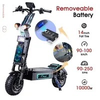 FLJ X14 10000W Fat Tire Electric Scooter with top Fashion Design 14inch Off Road waterproof Removeable battery E Scooter