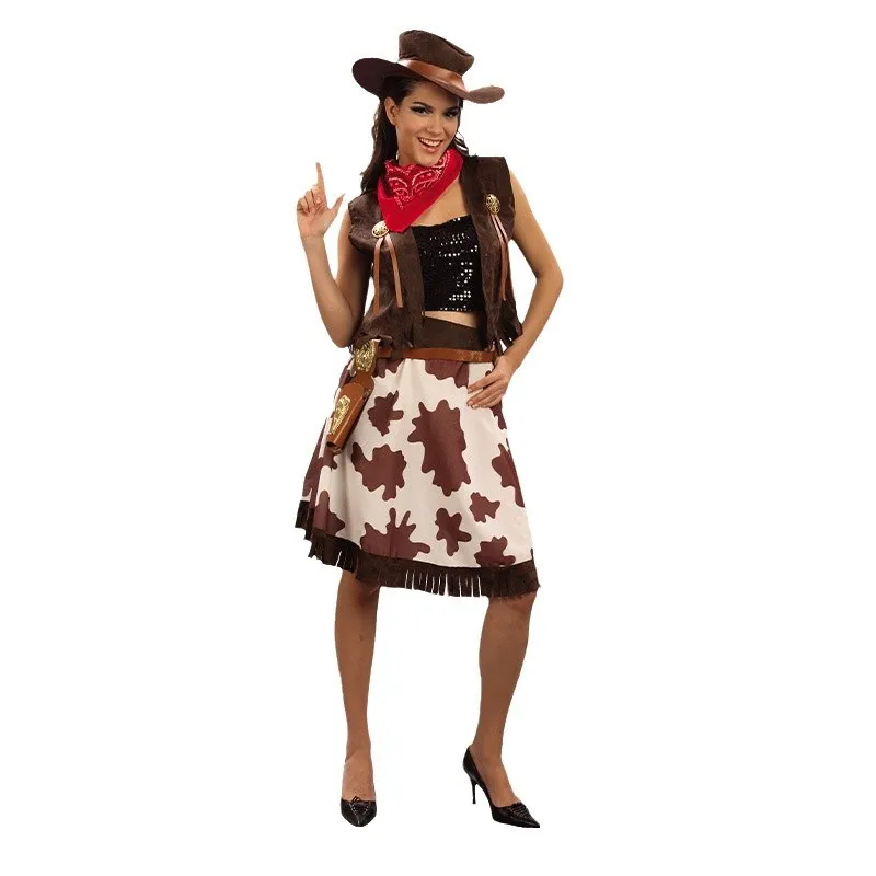 Costume de Cowboy occidental pour femmes adultes, Cosplay d'halloween, mascarade, vêtements de spectacle pour plang de rôle, fabricant chinois