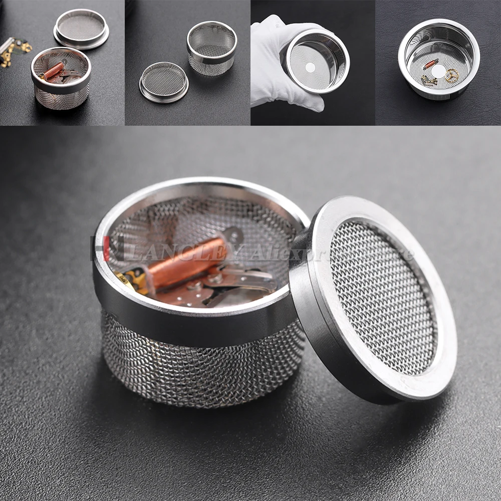 Cesta limpiadora de piezas de reloj de acero inoxidable, soporte de malla para reparación de relojes, cesta para limpieza ultrasónica de relojes, redes de lavado de movimientos de reloj