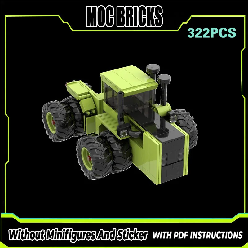 

City Car Model MOC Building Bricks Green Articulated Tractor Modular Technology Gifts Holiday Assemble Children Toys Suit