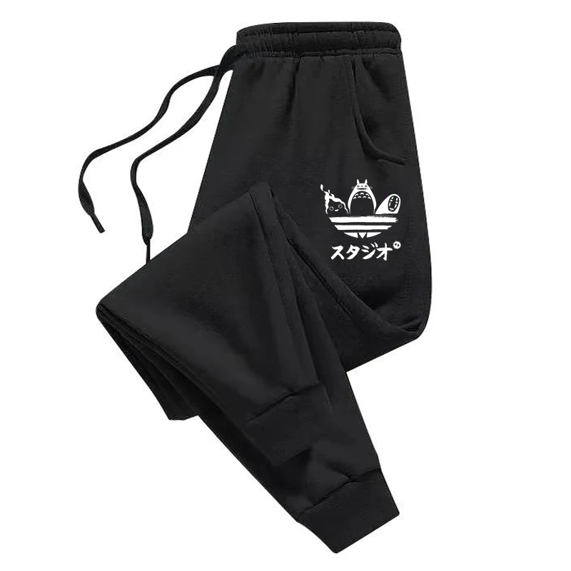 

Cute Cartoons Comics Printed sweatpants for Men Women Autumn Winter Fashion Warm Trouser All-match Black Soft Fleece Pants