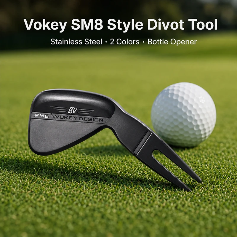 Stainless Steel Golf Divot Repair Tool Club Shaped Pitch Fork Portable Golf Green Repair Accessory for Golfer