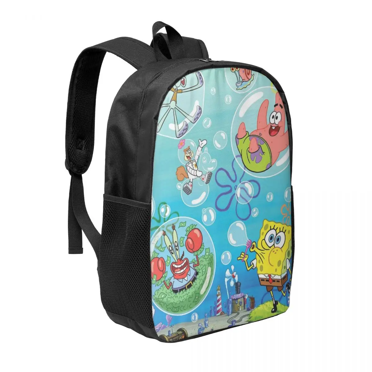 Spongebob 17-Inch Student Backpack - Comfortable and Practical Backpack for Daily Use, School, and Travel