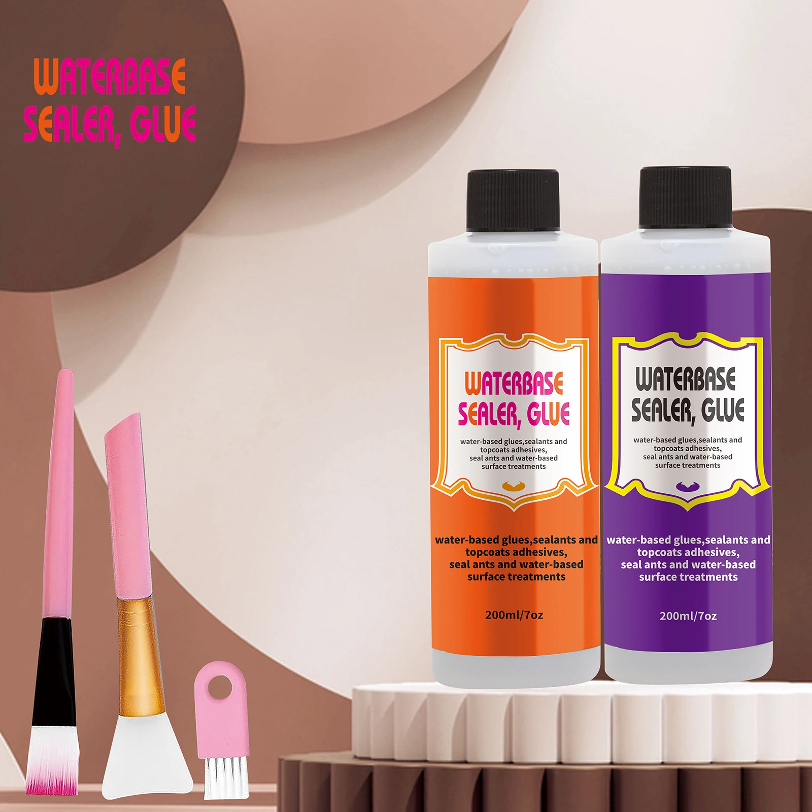 Waterbase Sealer, Glue and Finish All Purpose, Waterbase Decoupage Sealer, Glue, And Finish For DIY Crafts And Art Projects