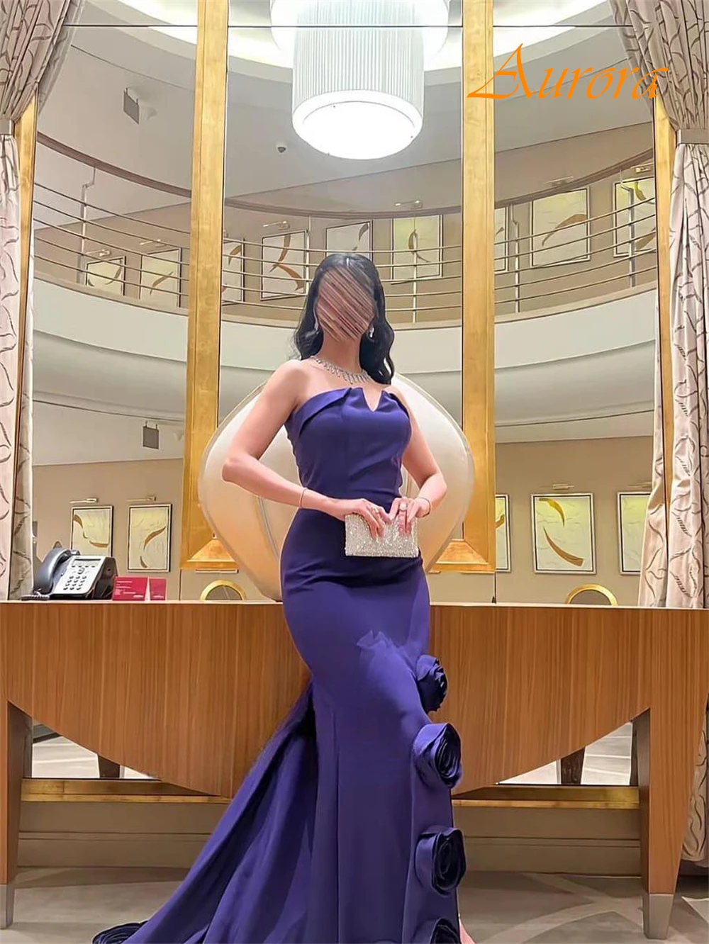 Customized Elegant Strapless Evening Dress and Temperament Jersey Special Occasion Gowns and Delicate Flowers Cocktail Dresses