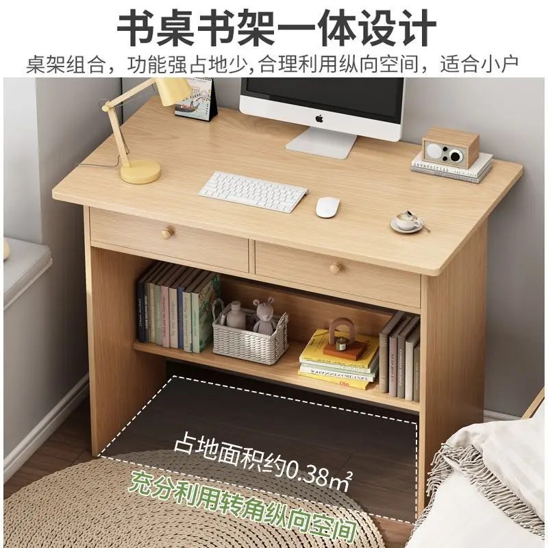 Computer Desktop Desk Bookshelf Integrated Student Small Apartment Bedroom Office Writing Desk