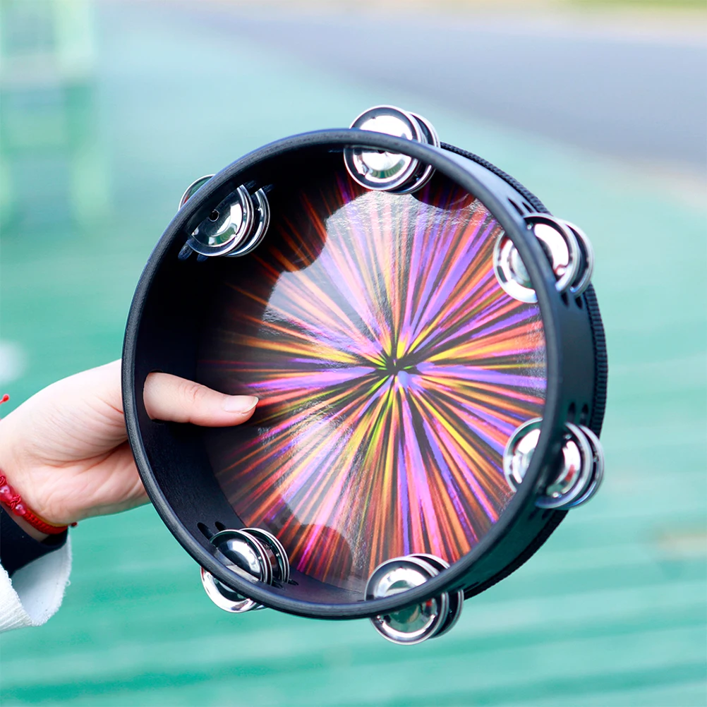 

Double Row Hand Bell Drum Musical Instrument for Kids Early Education Interactive Percussion Handheld Jingle Bells Wooden