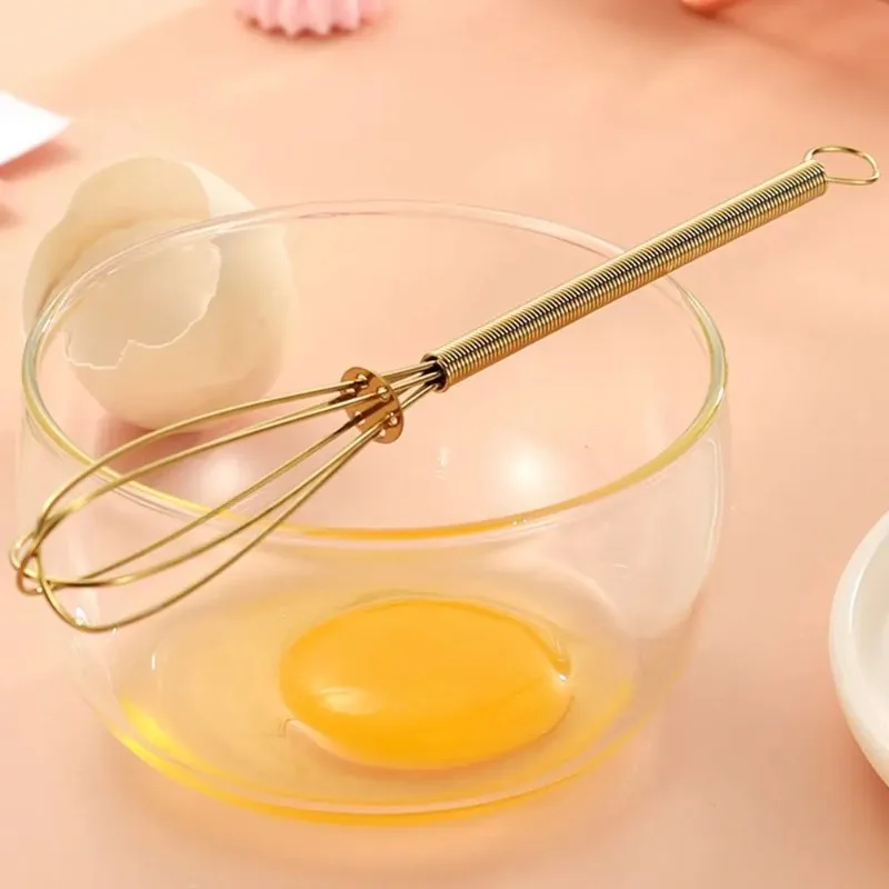 Stainles Steel Rotary Manual Egg Beater Mixer Mini Egg Whisk Bake Tool Agitator Matel Eco-Friendly Egg Mixer Kitchen Accessories