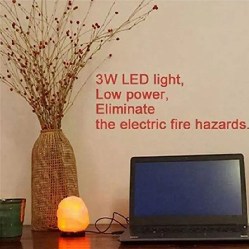 BHBD-Himalayas Crystal Salt Lamp Colorful Color Changing USB Natural Salt Lamp Atmosphere Mineral Salt Lapm