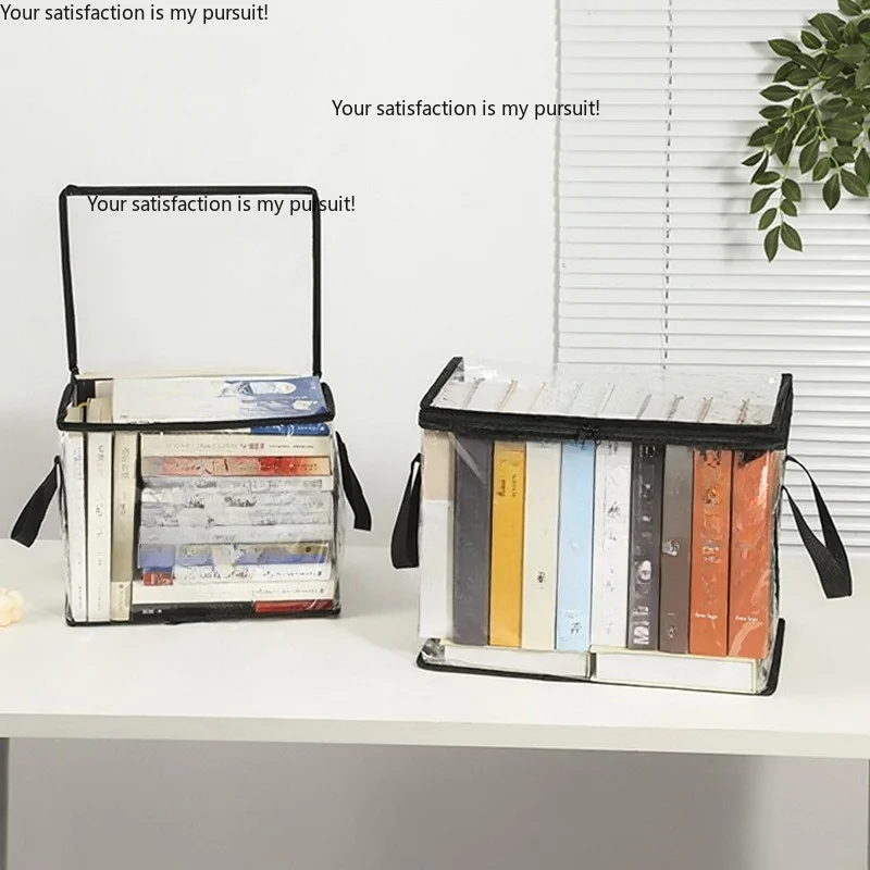 for Foldable Clear Waterproof Book Storage Bag Student Dorm Textbook Organizer Box