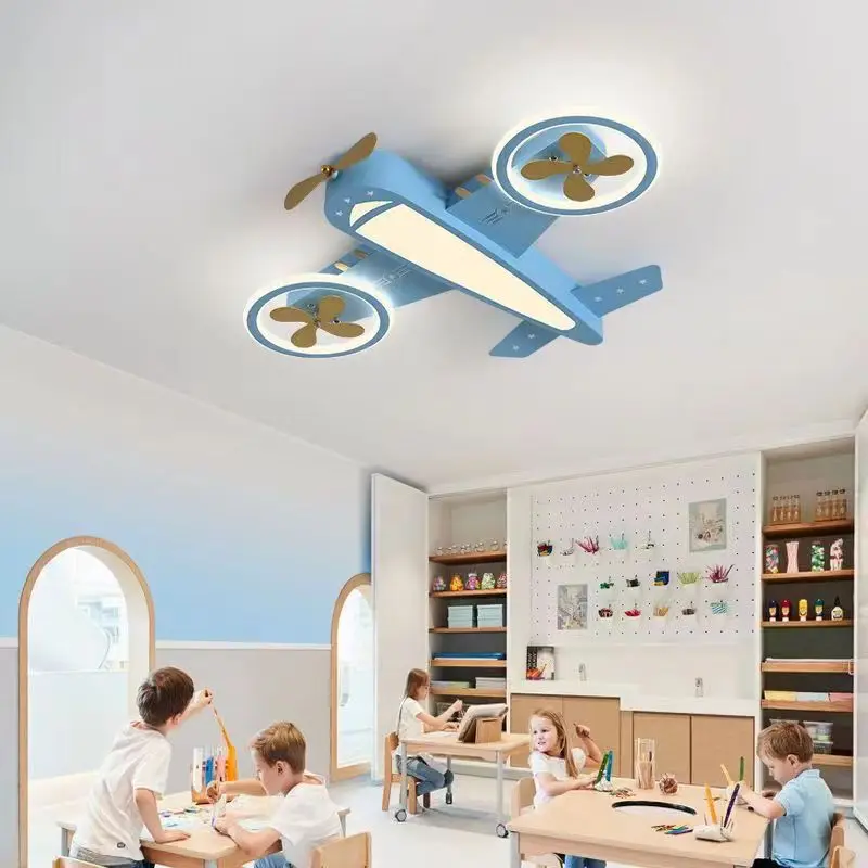 Children\'s Room Airplane Light Girl Boy Bedroom light Atmospheric cartoon stroboscopic LED ceiling light decoration