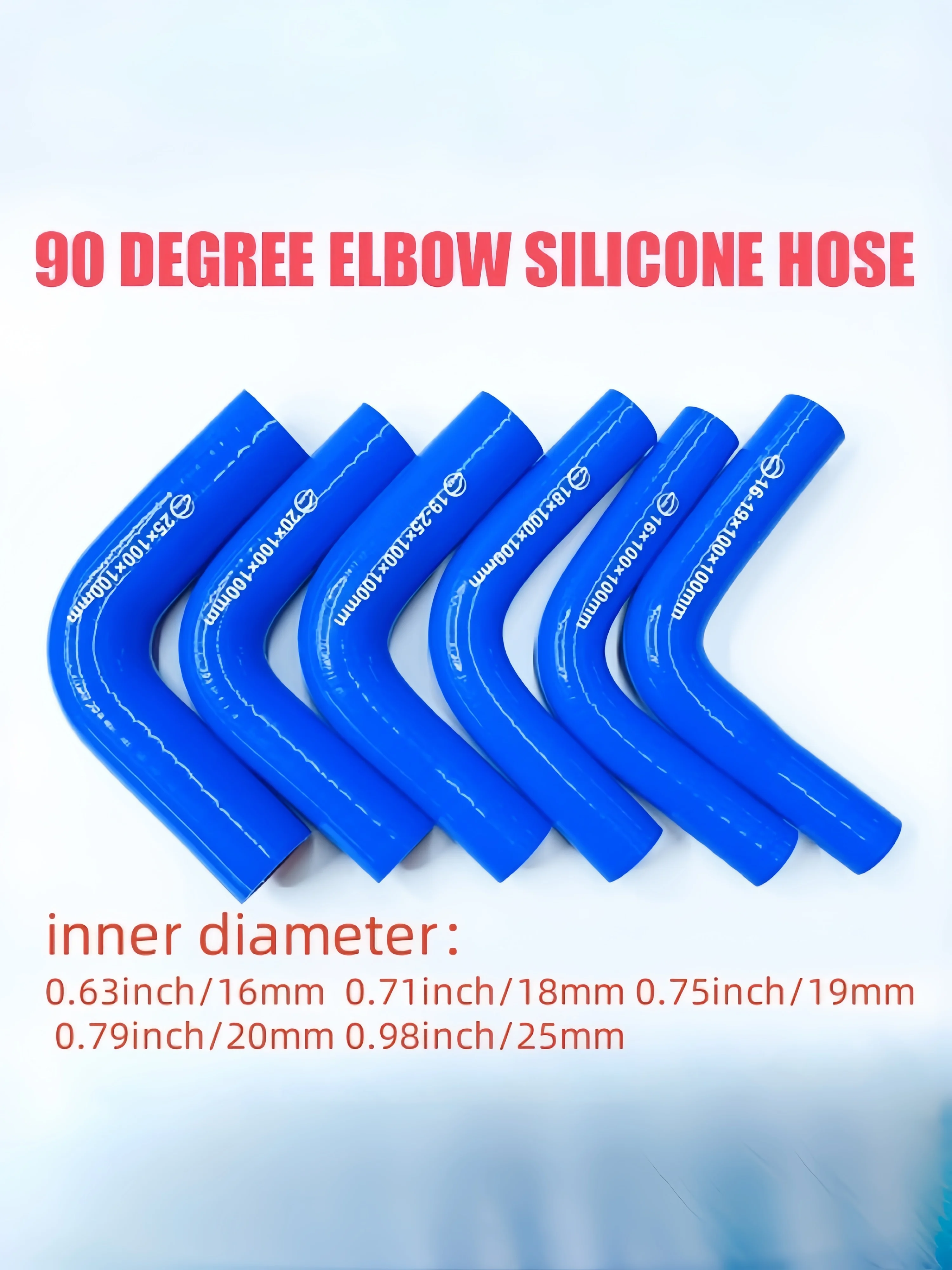 Manguera flexible de silicona codos en ángulo recto para radiadores, calentadores, intercoolers y tuberías de agua de varios tamaños. Duradero y oído