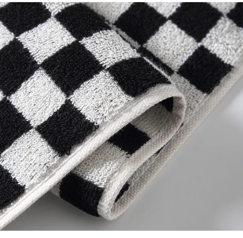 1/5/10pcs Pure Cotton A-Class Combed Towels Black White Stripe Design Bathroom Absorbent Skin-Friendly Gift Towels New Arrival