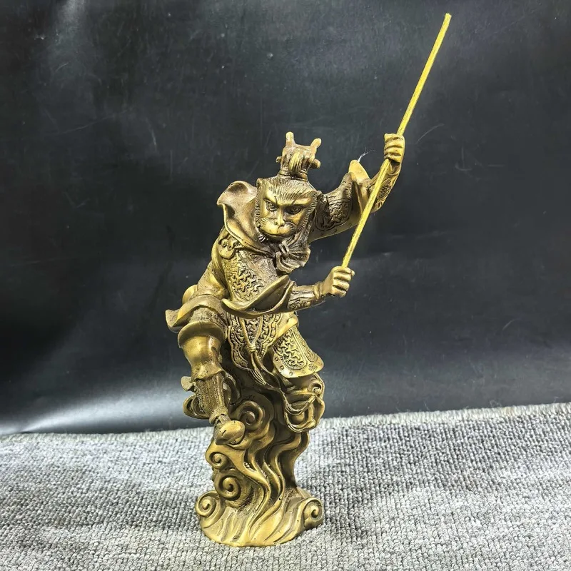 Brass Head , Sun Wukong , Fighting Buddha Statue, Bronze Monkey Figurine, Metal Craft