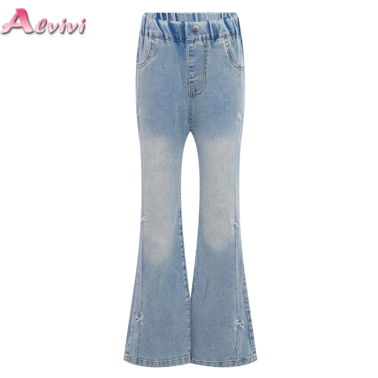 

Sweatpants Teenage Jeans Autumn Fashion Casual Streetwear Spring Fairy Children's Clothing Girls Flared Pants Kids Clothes