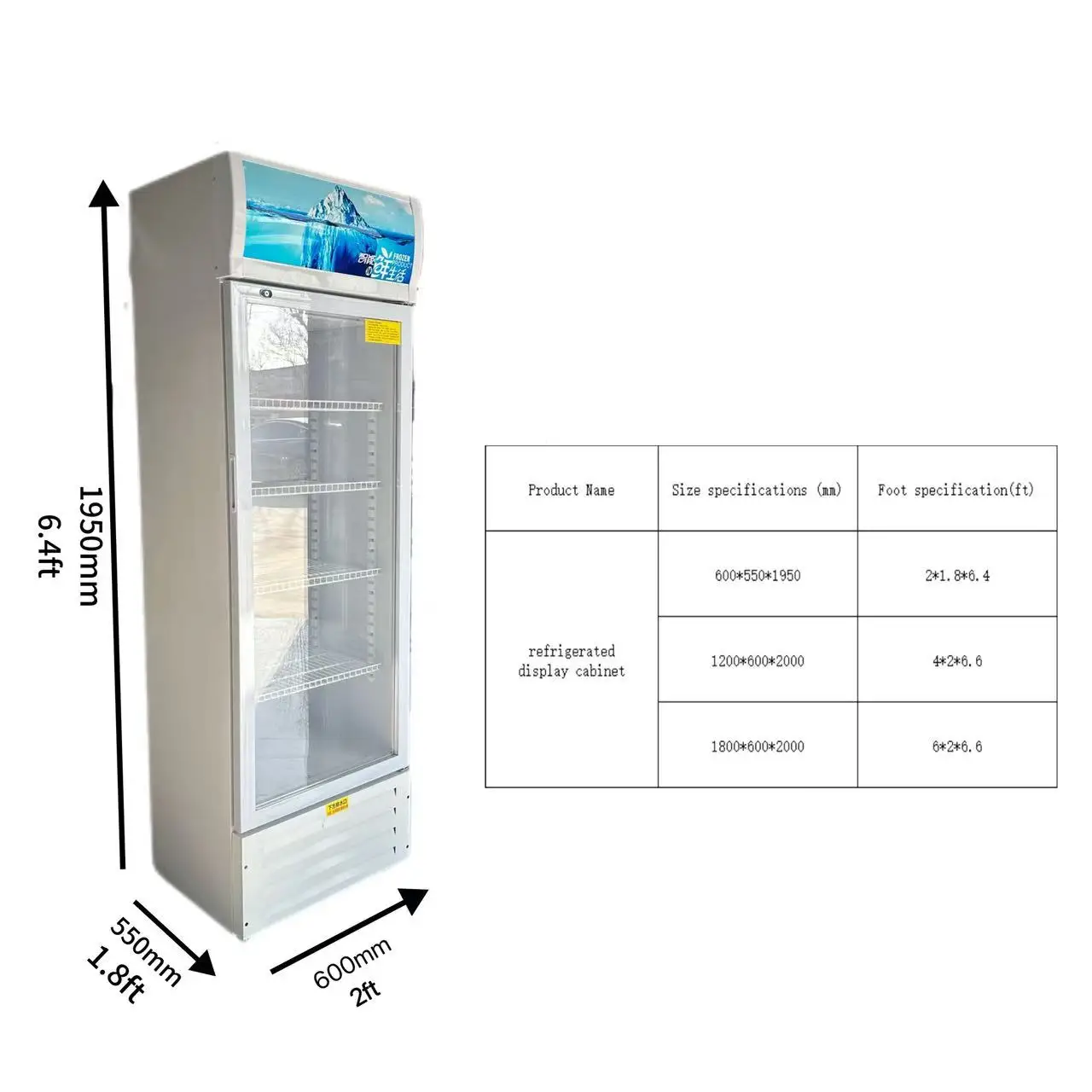 Gabinete Refrigerado para Exibição, Refrigerador Vertical para Bebidas, Freezer Comercial para Exibição de Bebidas, Gabinete para Exibição de Sucos de Frutas