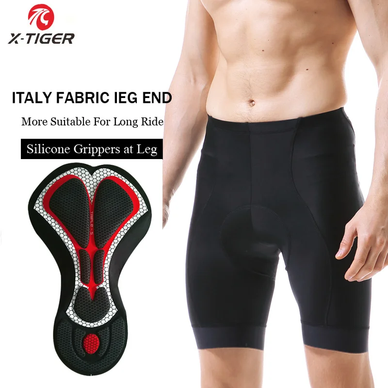 X-TIGER Men's Cycling Shorts 5D Gel Padded Mountain Road Anti-slip Leggings Bicycle Shorts Cycling Half Pants Tights