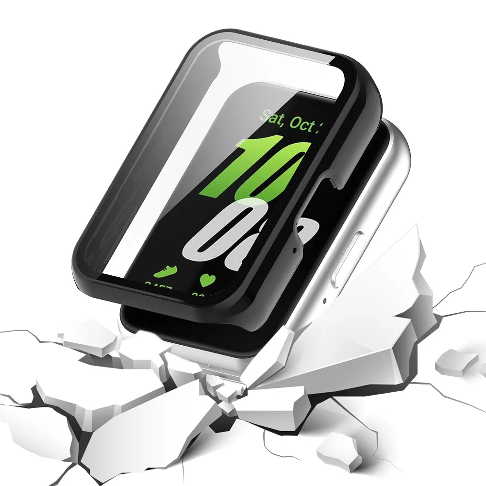 Smartwatch Protective Cover for Samsung Galaxy Fit 3 SM-R390 PC Watch Case with Tempered Glass Anti-Fall Anti-Scratch Watch Case image 4