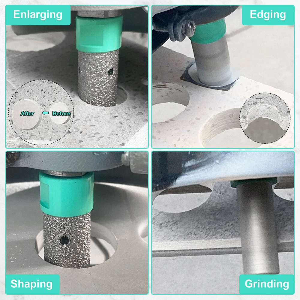 Imagem -05 - Lekomesh-diamond Finger Milling Bits Ampliar Furos de Moagem Telha Mármore Granito M14 811 Thread Dia 10 mm 20 mm 25 mm 35 mm 1pc